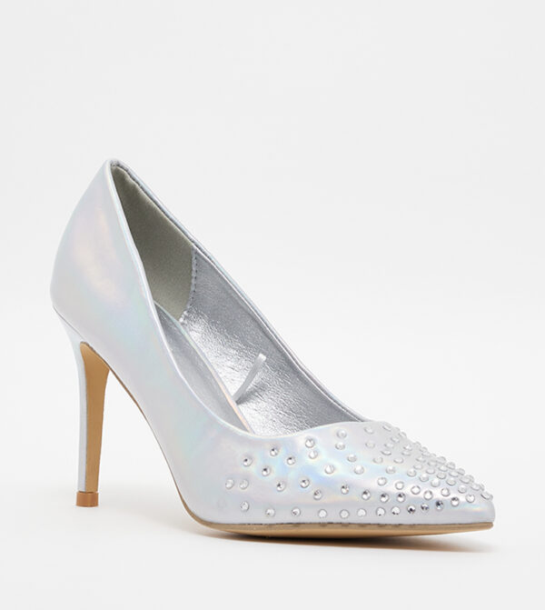 Embellished irredescent pumps taille 9