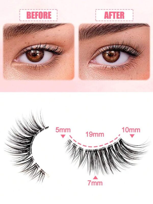 7 Paires De Faux-Cils Demi-Naturels Au Look Naturel Avec Bande Transparente, Style Yeux De Chat – Image 6