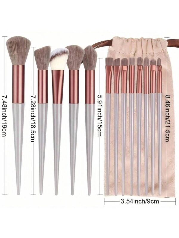 Ensemble De 14 Pièces De Pinceaux De Maquillage Avec Cadeau Aléatoire D'éponge De Maquillage – Image 8