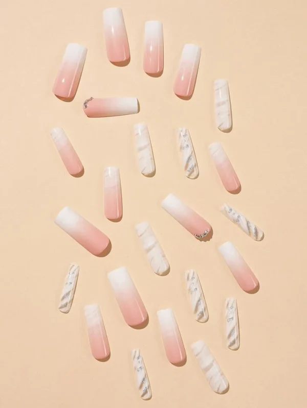 Transformez Vos Ongles Avec 24 Pièces De Faux Ongles En Forme De Cercueil Extra Longs – Image 2