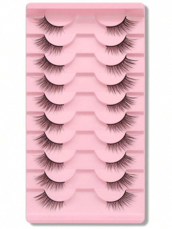 (FF)10 Paires De Faux Cils Naturels Croisés Et Étendus Style Œil De Chat, Conviennent Pour Le Maquillage Quotidien Et De Rendez-Vous