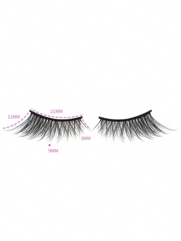 (FF)10 Paires De Faux Cils Naturels Croisés Et Étendus Style Œil De Chat, Conviennent Pour Le Maquillage Quotidien Et De Rendez-Vous – Image 3