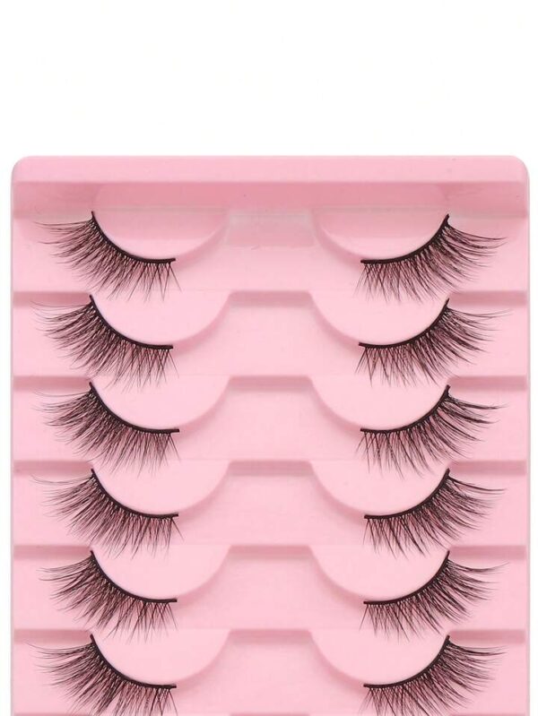 (FF)10 Paires De Faux Cils Naturels Croisés Et Étendus Style Œil De Chat, Conviennent Pour Le Maquillage Quotidien Et De Rendez-Vous – Image 5