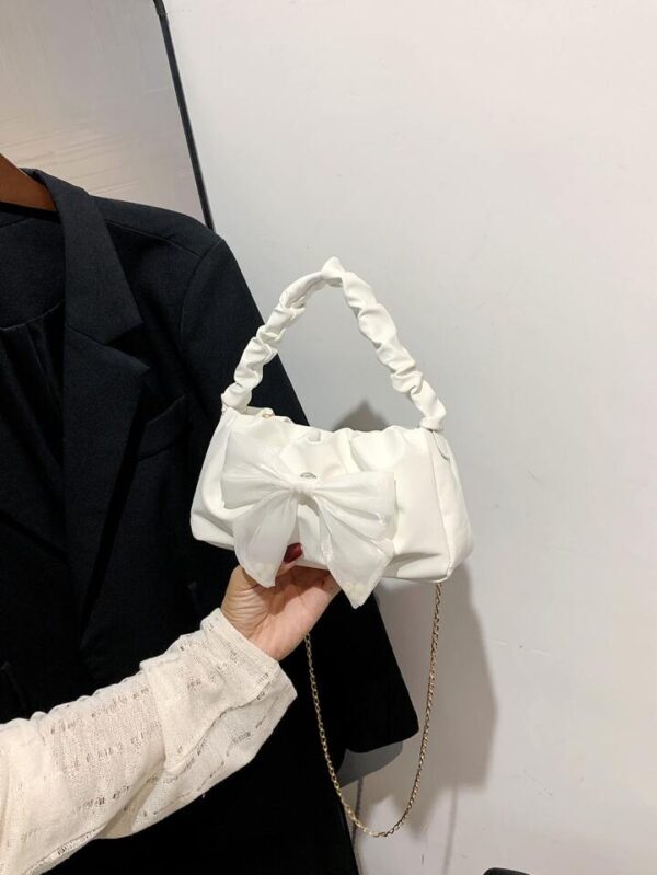 Chain Ruched bag white – Image 2