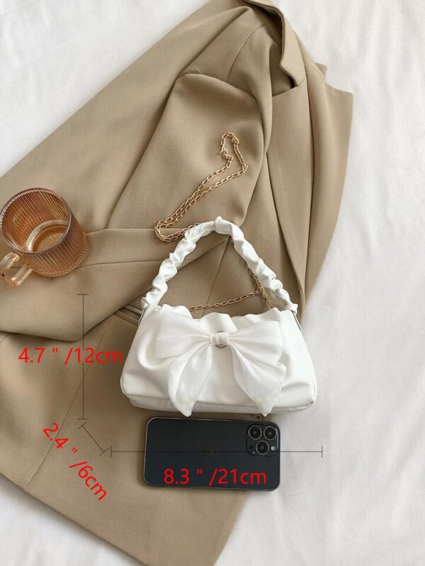 Chain Ruched bag white – Image 4