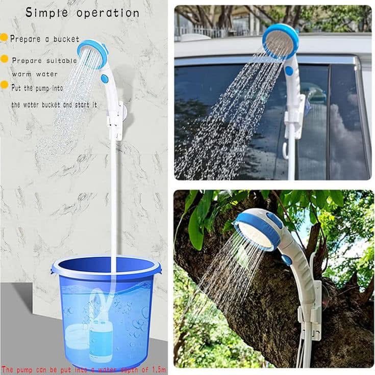 Douche a seau d’eau avec batterie rechargeable